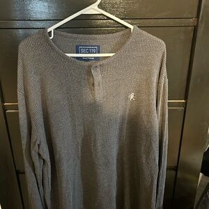 SEC 119 Gray Men's Henley Shirt Grateful Dead Bear